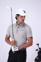 Nectar Ash Grey C Stripe Golf Polo